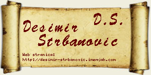Desimir Štrbanović vizit kartica